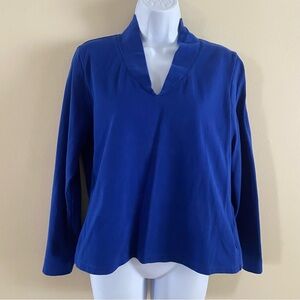 Vintage Women's Pullover Blue Long Sleeve Top Size XL Extra Large Unbranded